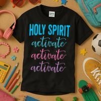 Funny Christian Holy Spirit Activate Religious Kids T-Shirt thumb 3
