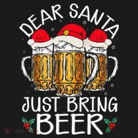 Funny Christmas Hat Dear Santa Bring Beer Festive Long Sleeve Shirt thumb 2