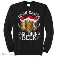 Funny Christmas Hat Dear Santa Bring Beer Festive Sweatshirt thumb 0