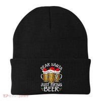 Funny Christmas Hat Dear Santa Bring Beer Festive Beanie thumb 0
