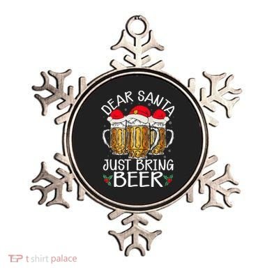 Funny Christmas Hat Dear Santa Bring Beer Festive Ornament