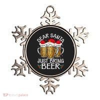 Funny Christmas Hat Dear Santa Bring Beer Festive Ornament thumb 0