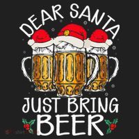 Funny Christmas Hat Dear Santa Bring Beer Festive Hat thumb 2