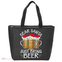 Funny Christmas Hat Dear Santa Bring Beer Festive Tote Bag thumb 0