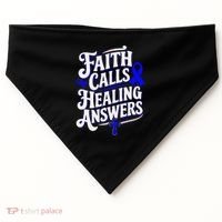 Faith Calls Healing Answers Juvenile Arthritis Awareness USA-Made Doggie Bandana thumb 0