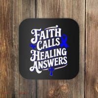 Faith Calls Healing Answers Juvenile Arthritis Awareness Coaster thumb 0