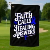 Faith Calls Healing Answers Juvenile Arthritis Awareness Golf Towel thumb 1