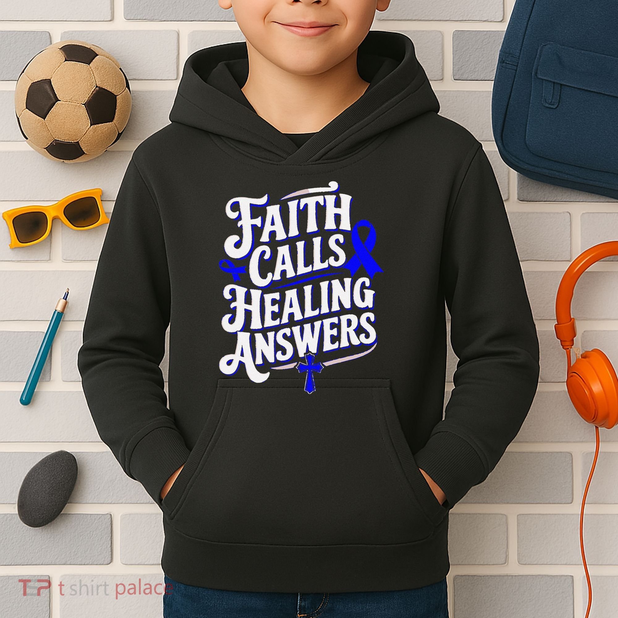 Faith Calls Healing Answers Juvenile Arthritis Awareness Kids Hoodie