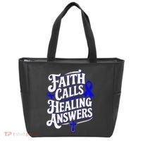 Faith Calls Healing Answers Juvenile Arthritis Awareness Tote Bag thumb 0