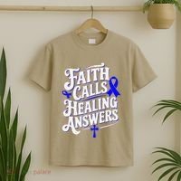 Faith Calls Healing Answers Juvenile Arthritis Awareness T-Shirt thumb 2