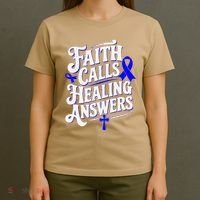 Faith Calls Healing Answers Juvenile Arthritis Awareness T-Shirt thumb 4
