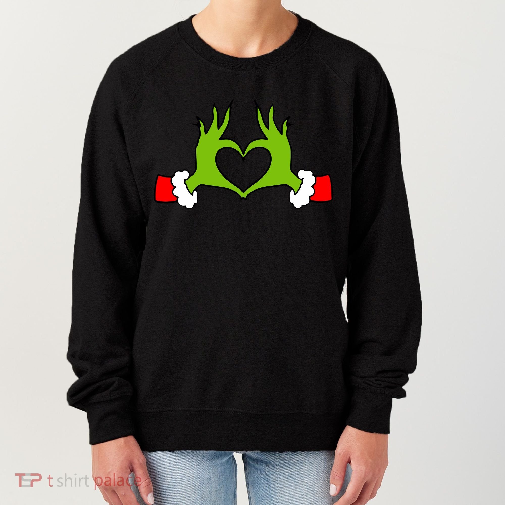 Funny Christmas Hands Making Heart Love Christmas Women's Sweatshirt