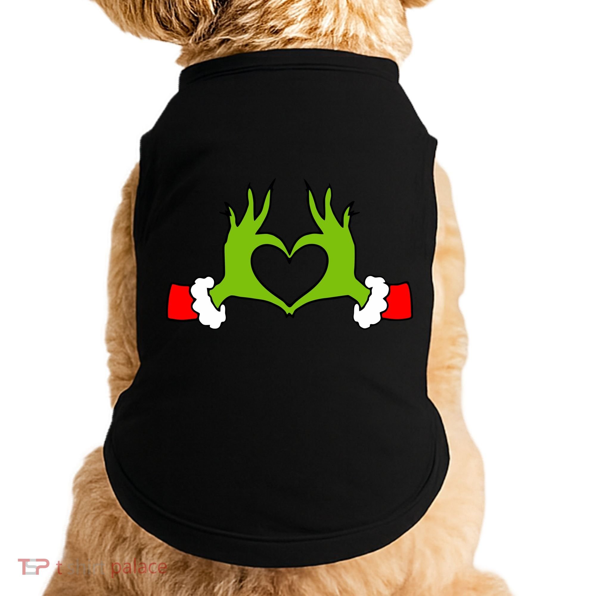 Funny Christmas Hands Making Heart Love Christmas Doggie Tank