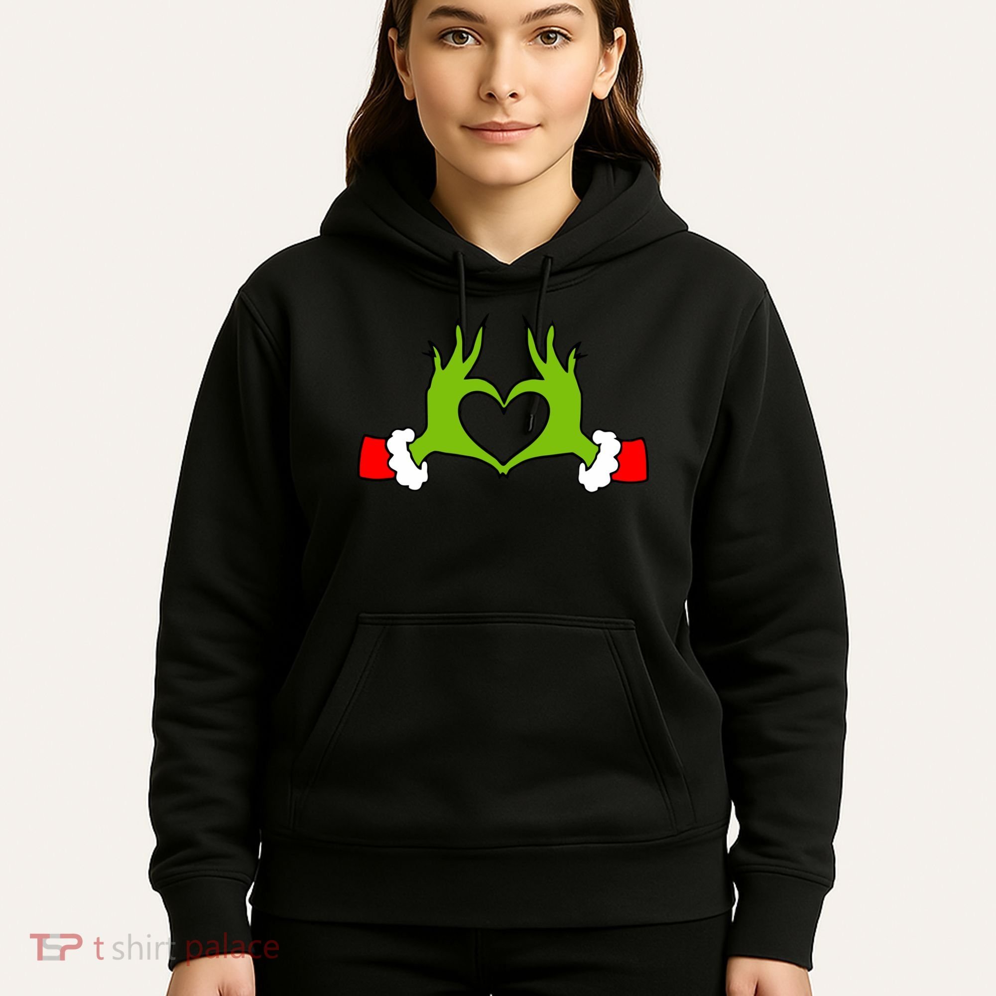 Funny Christmas Hands Making Heart Love Christmas Hoodie