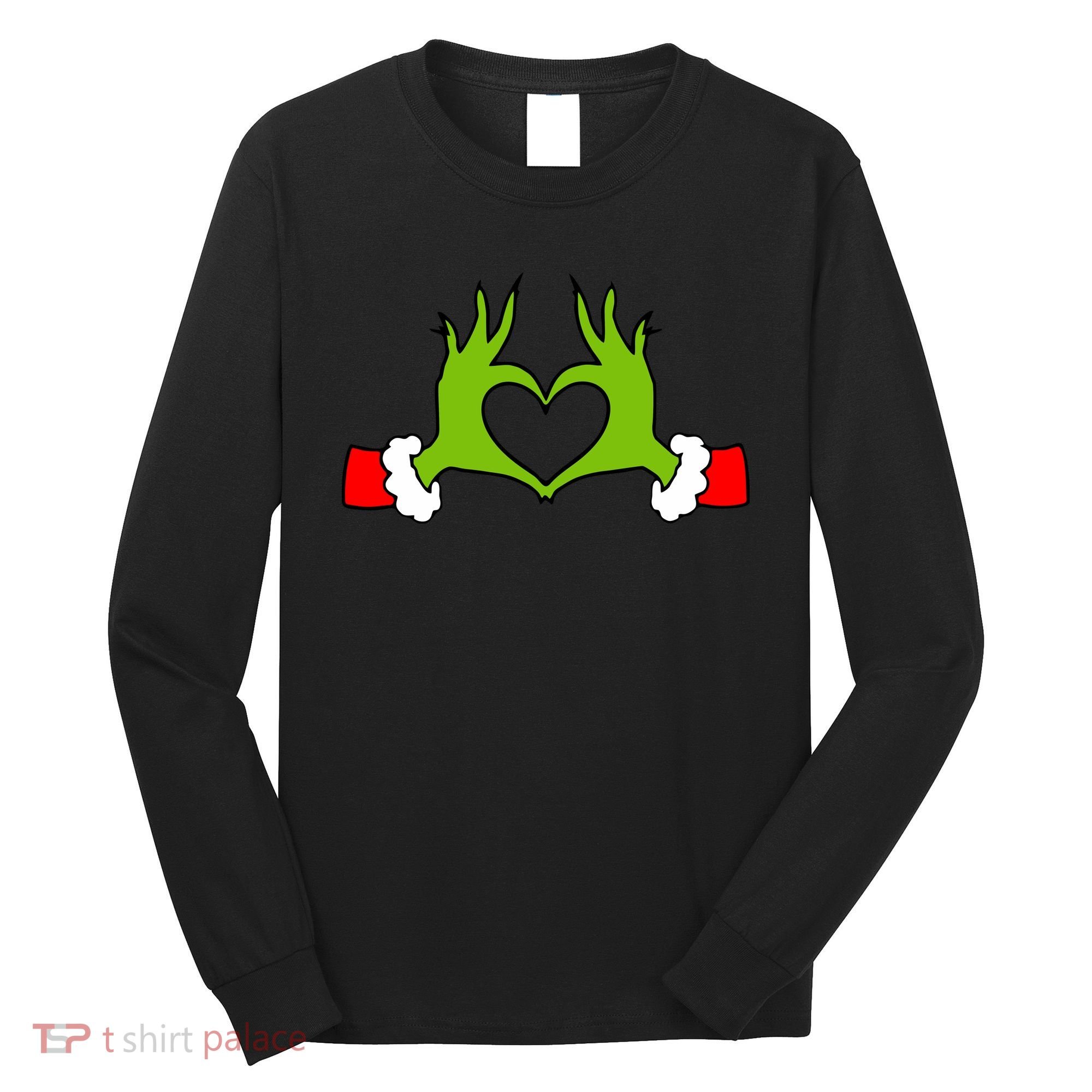 Funny Christmas Hands Making Heart Love Christmas Long Sleeve Shirt