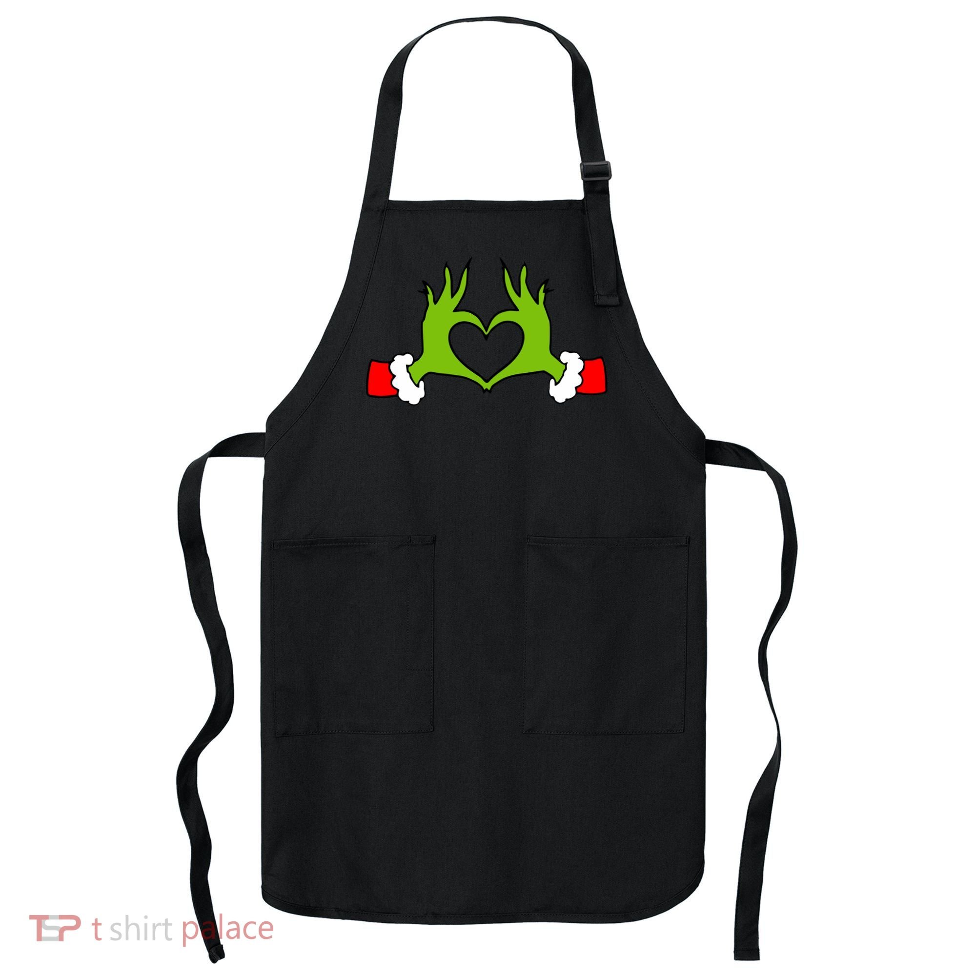 Funny Christmas Hands Making Heart Love Christmas Apron