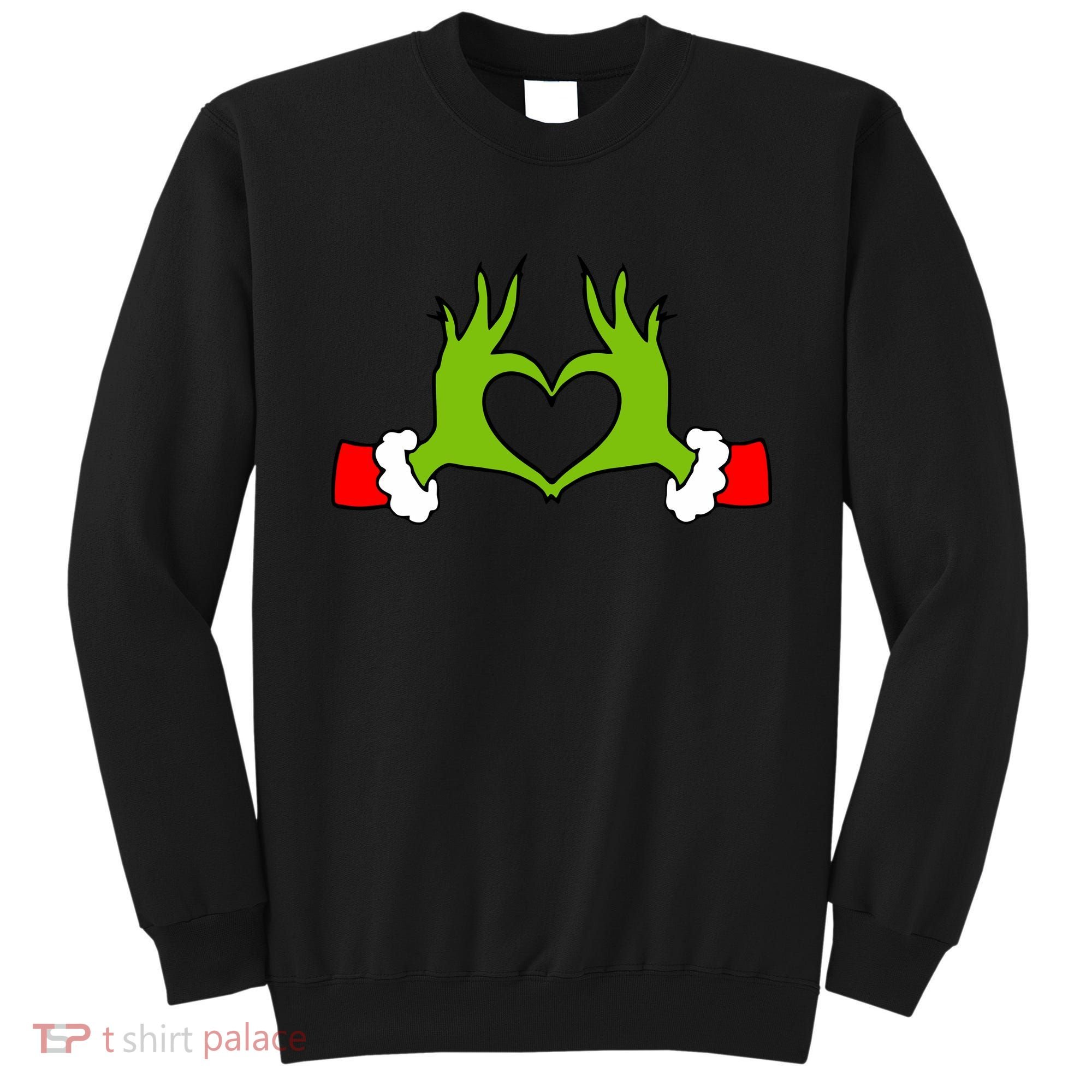 Funny Christmas Hands Making Heart Love Christmas Sweatshirt
