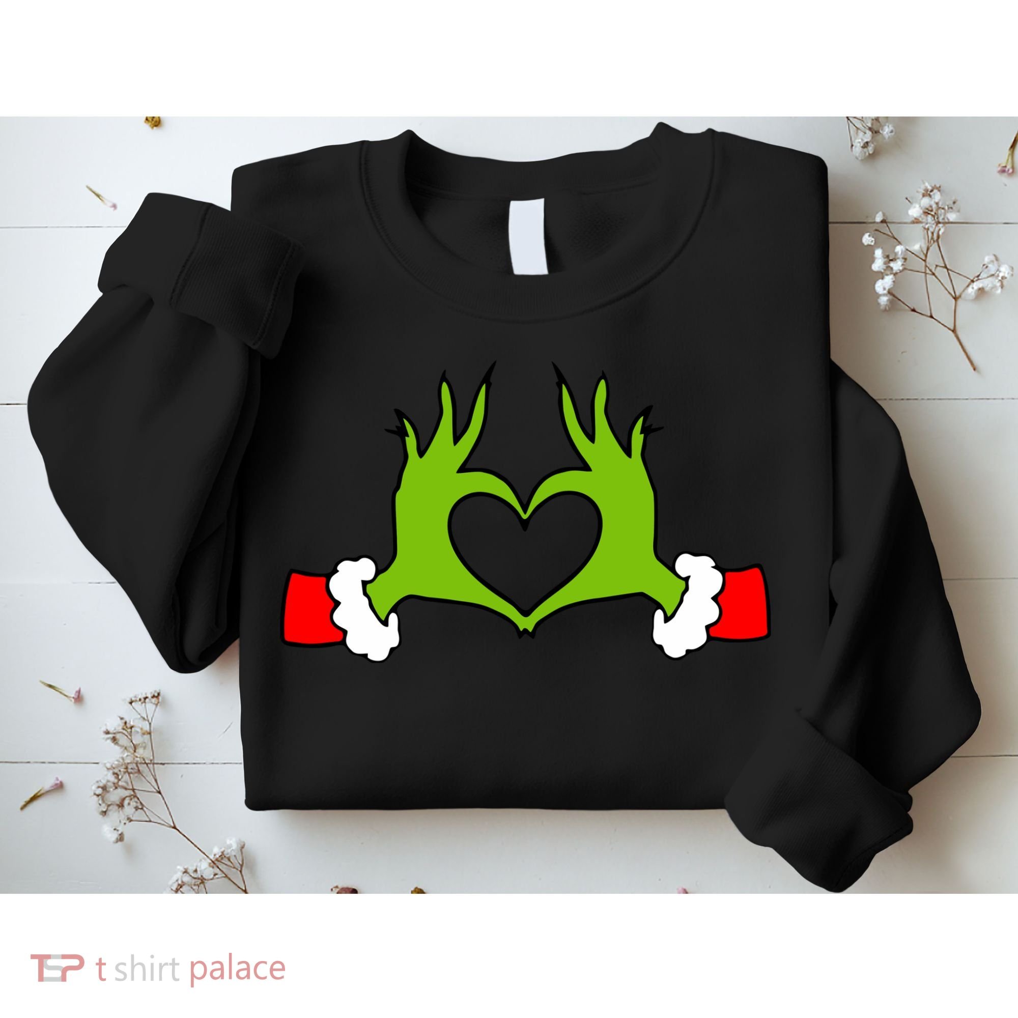 Funny Christmas Hands Making Heart Love Christmas Sweatshirt