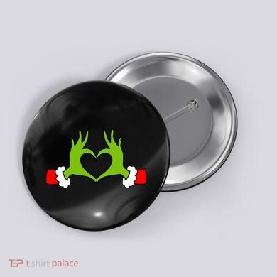 Funny Christmas Hands Making Heart Love Christmas Button