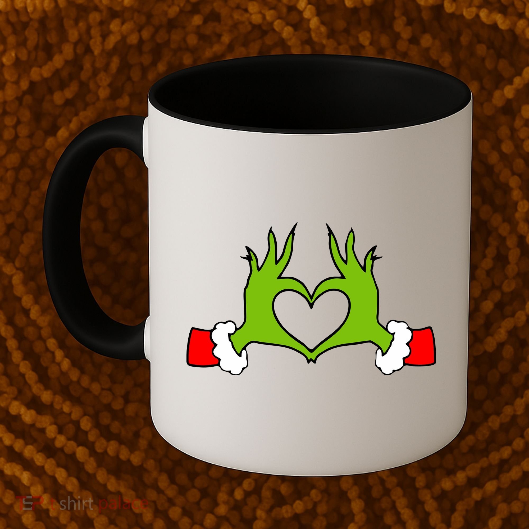Funny Christmas Hands Making Heart Love Christmas Coffee Mug