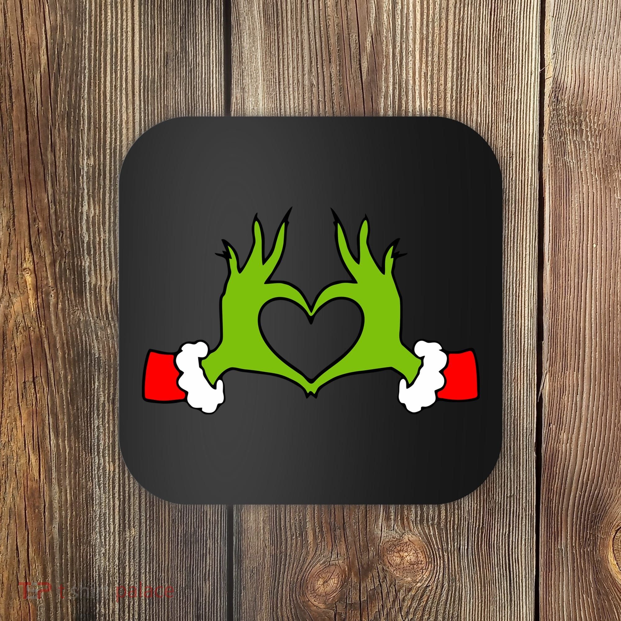 Funny Christmas Hands Making Heart Love Christmas Coaster