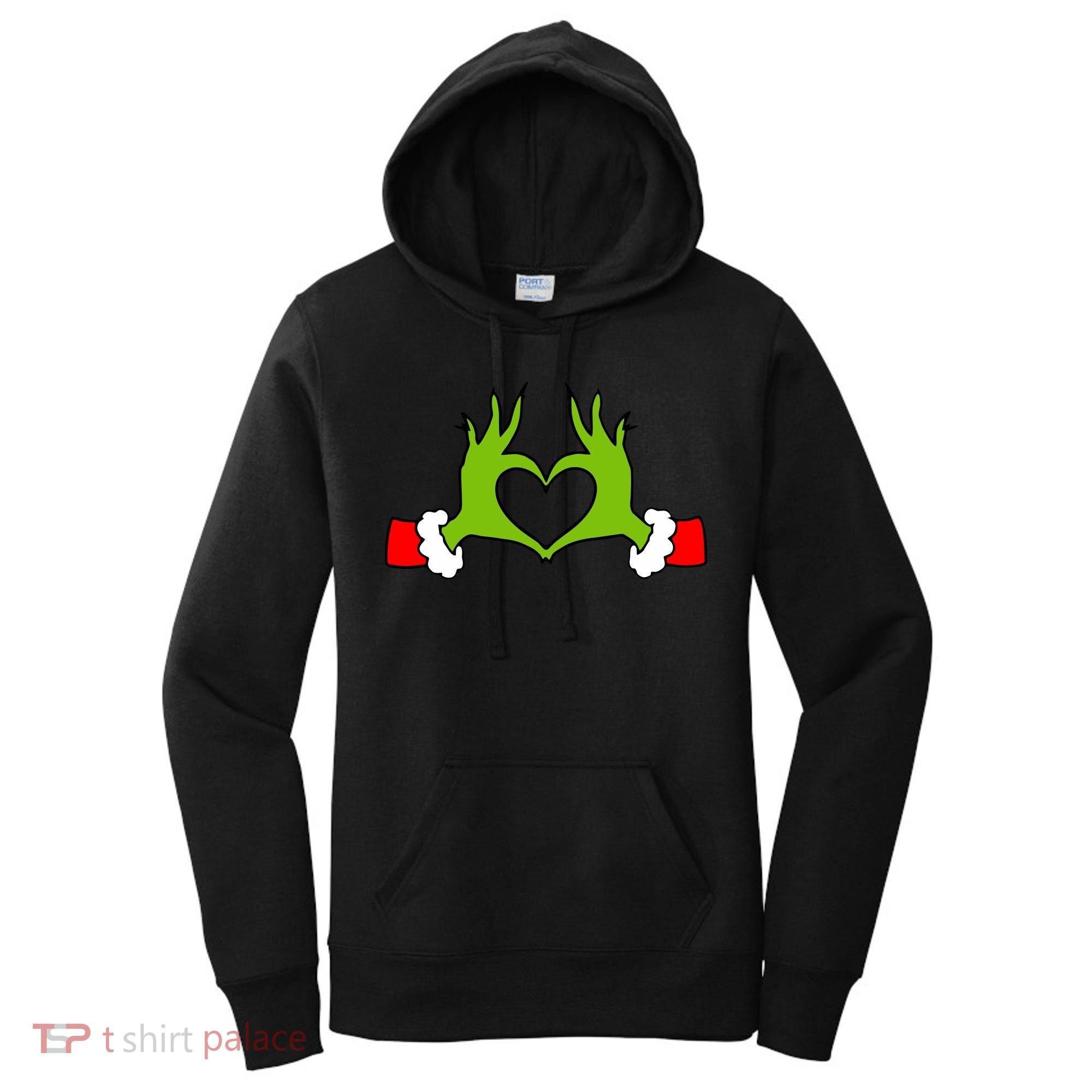 Funny Christmas Hands Making Heart Love Christmas Women's Hoodie