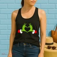 Funny Christmas Hands Making Heart Love Christmas Women's Tank Top thumb 2