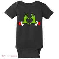 Funny Christmas Hands Making Heart Love Christmas Baby Bodysuit thumb 0