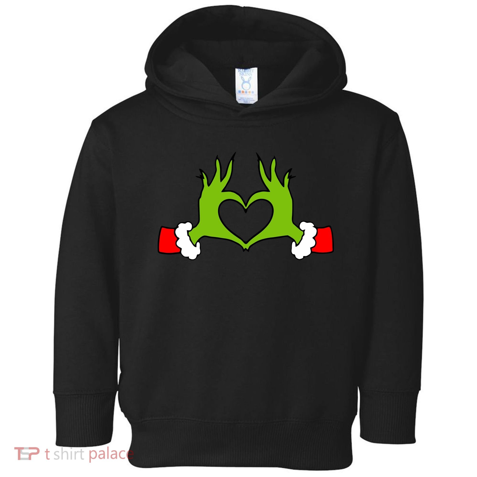 Funny Christmas Hands Making Heart Love Christmas Toddler Hoodie