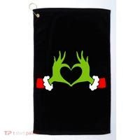 Funny Christmas Hands Making Heart Love Christmas Golf Towel thumb 0