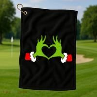Funny Christmas Hands Making Heart Love Christmas Golf Towel thumb 1