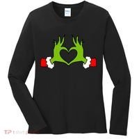 Funny Christmas Hands Making Heart Love Christmas Women's Long Sleeve Shirt thumb 0
