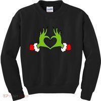 Funny Christmas Hands Making Heart Love Christmas Kids Sweatshirt thumb 0