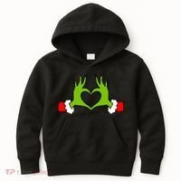 Funny Christmas Hands Making Heart Love Christmas Kids Hoodie thumb 0