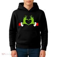 Funny Christmas Hands Making Heart Love Christmas Kids Hoodie thumb 4