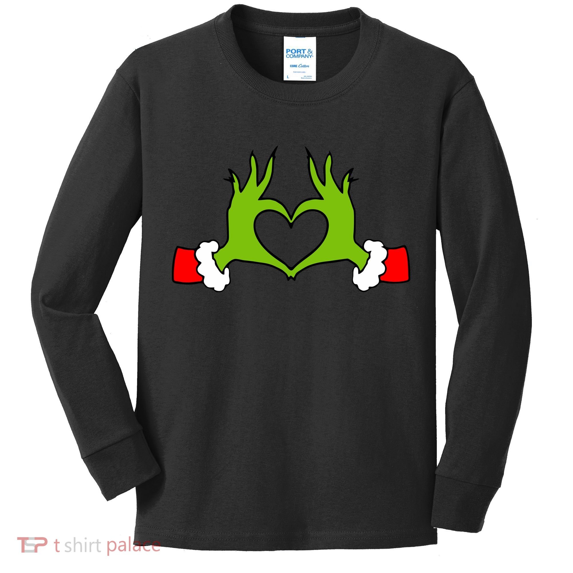 Funny Christmas Hands Making Heart Love Christmas Kids Long Sleeve Shirt