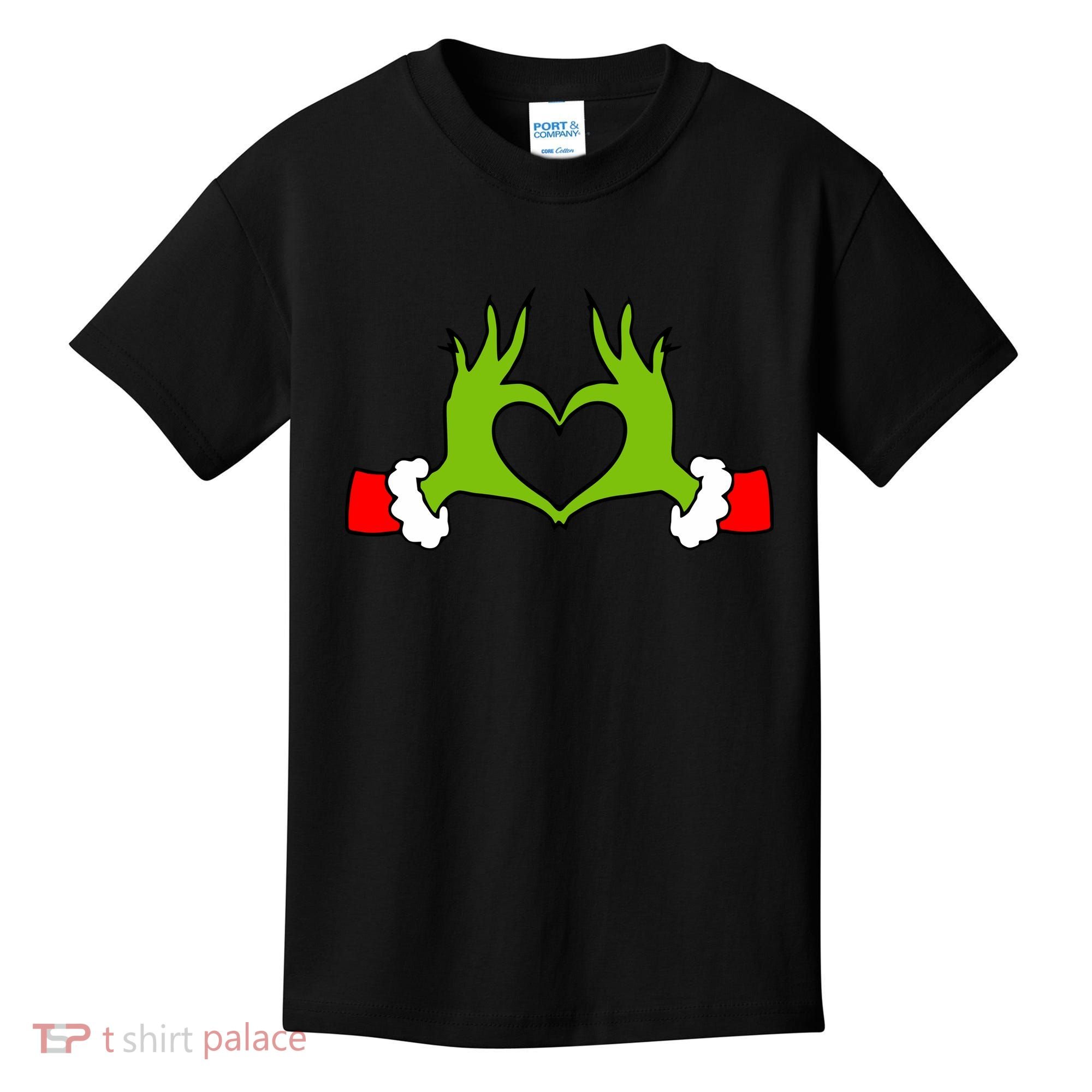 Funny Christmas Hands Making Heart Love Christmas Kids T-Shirt