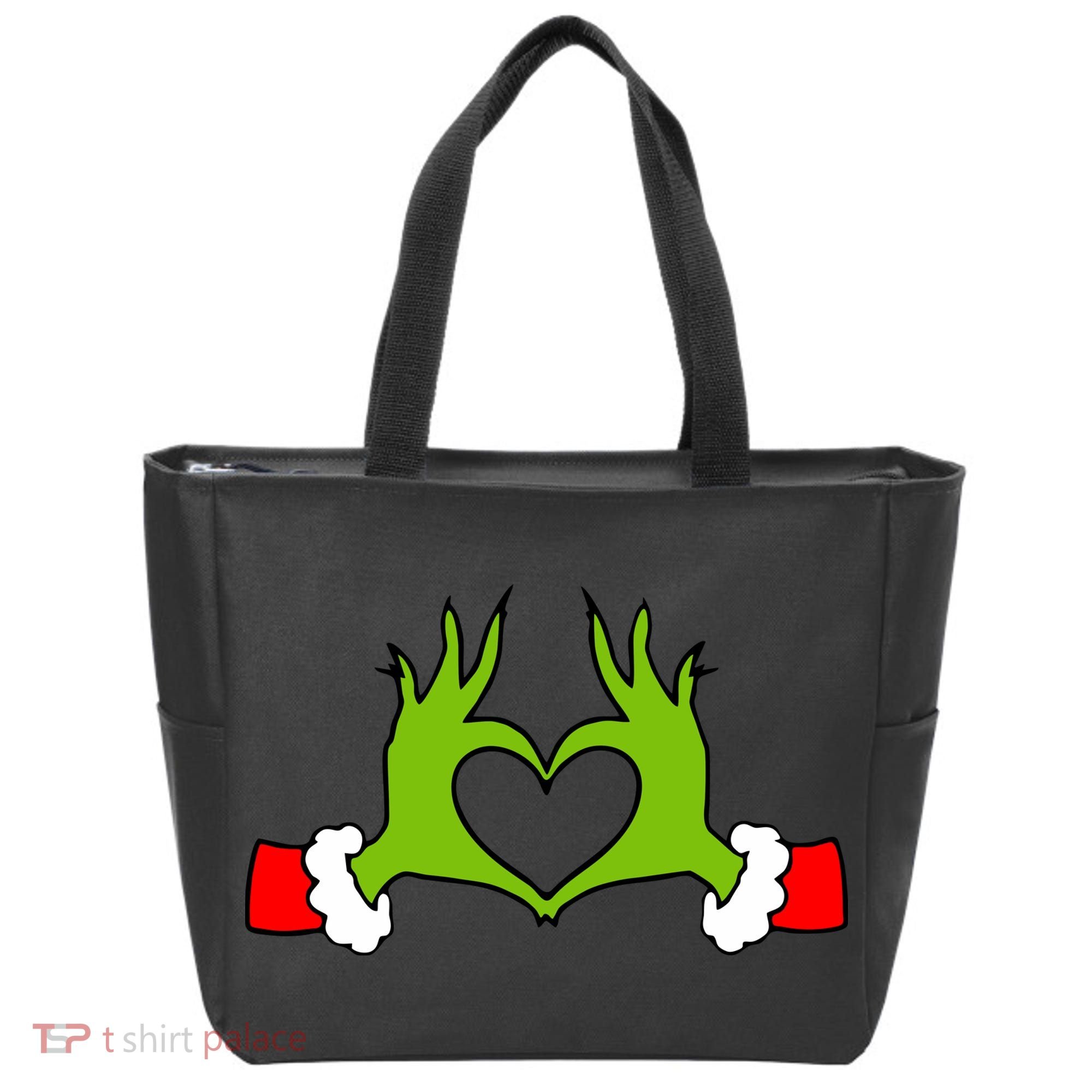 Funny Christmas Hands Making Heart Love Christmas Tote Bag