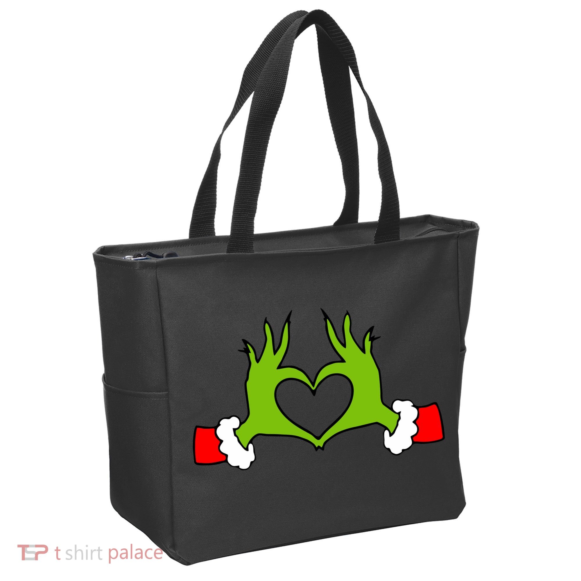Funny Christmas Hands Making Heart Love Christmas Tote Bag
