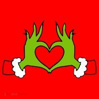 Funny Christmas Hands Making Heart Love Christmas Santa Hat thumb 1