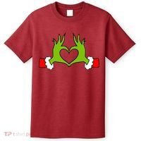 Funny Christmas Hands Making Heart Love Christmas T-Shirt thumb 0