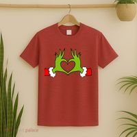 Funny Christmas Hands Making Heart Love Christmas T-Shirt thumb 2