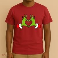 Funny Christmas Hands Making Heart Love Christmas T-Shirt thumb 3