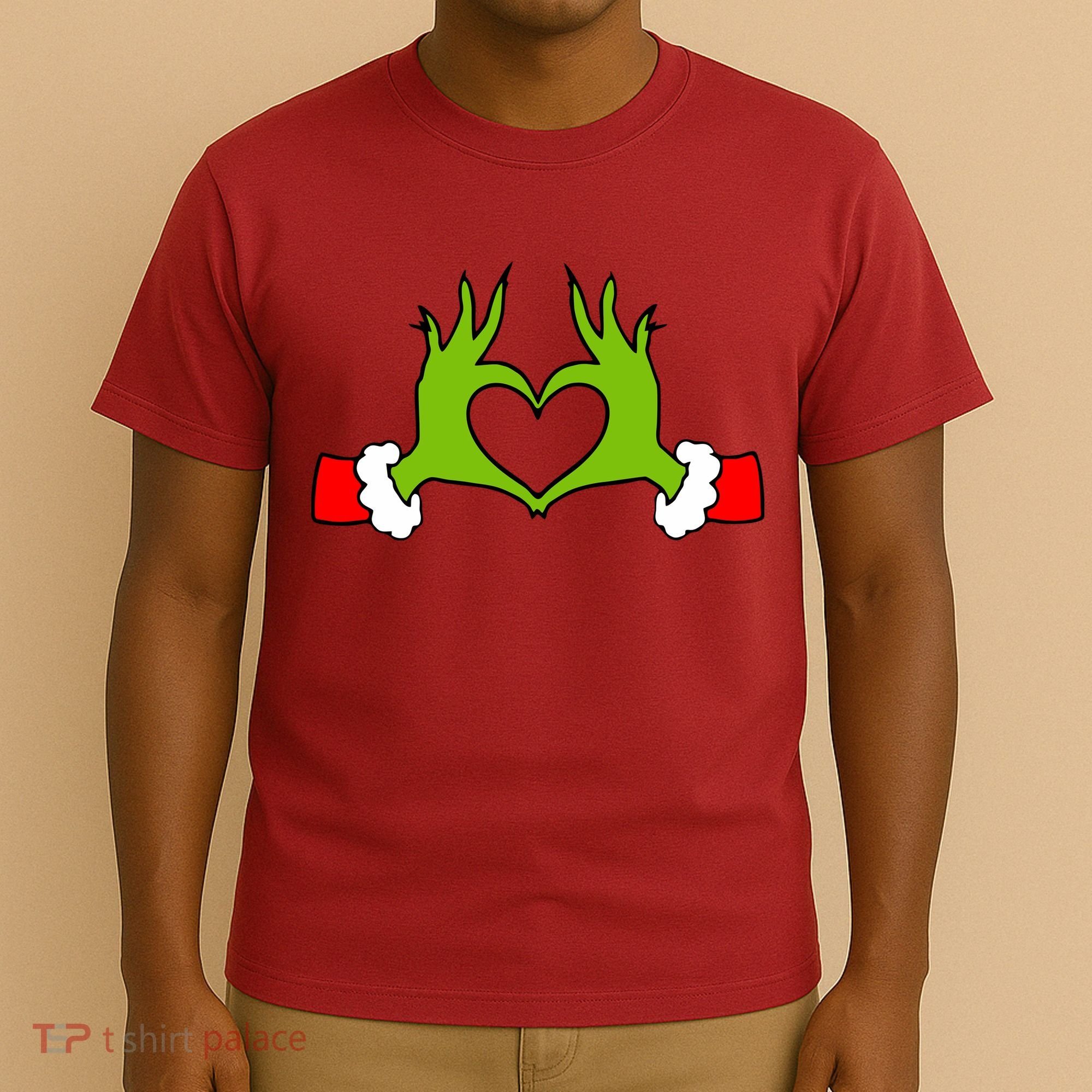 Funny Christmas Hands Making Heart Love Christmas T-Shirt