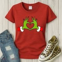 Funny Christmas Hands Making Heart Love Christmas Women's T-Shirt thumb 3