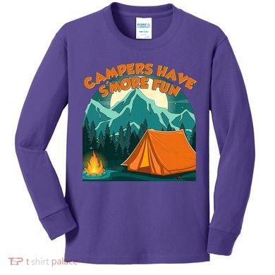 Funny Campers Have S'More Fun Kids Long Sleeve Shirt