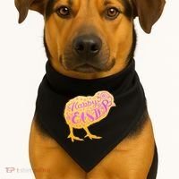 Funny Cute Happy Easter Chick USA-Made Doggie Bandana thumb 1