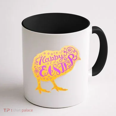 Funny Cute Happy Easter Chick Coffee Mug back