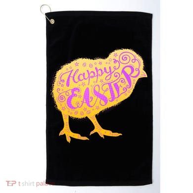 Funny Cute Happy Easter Chick Golf Towel