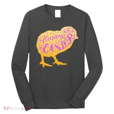 Funny Cute Happy Easter Chick Long Sleeve Shirt